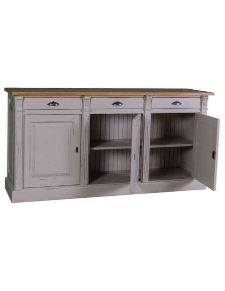 Credenza shabby chic bassa 3 ante e cassetti MS023B