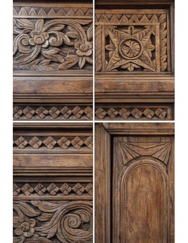 Cornice specchio etnica in teak intagliato 120X200cm
