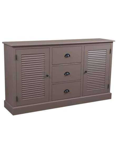 credenza bassa stile country con due ante a persiana con cassetti legno colorato o naturale MS569