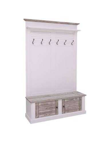 Appendiabiti da ingresso in stile country legno 6 ganci doppia anta MS721