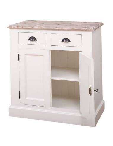 Credenza country colorata o rustica con doppia anta e due cassetti H93cm MS70B