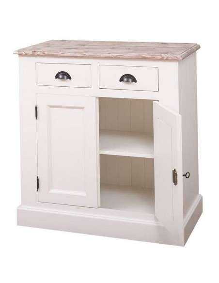 Credenza country colorata o rustica con doppia anta e due cassetti H93cm MS70B