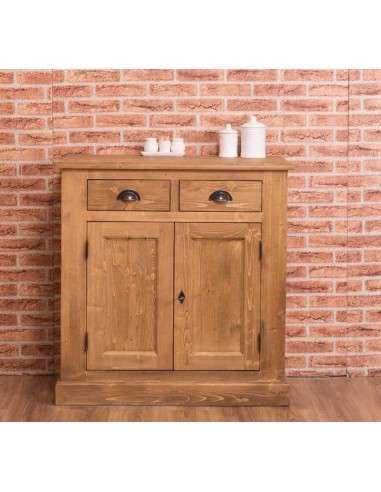 Credenza country colorata o rustica con doppia anta e due cassetti H93cm MS70B