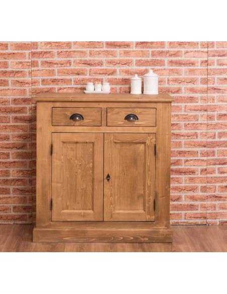 Credenza country colorata o rustica con doppia anta e due cassetti H93cm MS70B