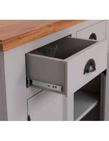 Credenza country colorata o rustica con doppia anta e due cassetti H93cm MS70B