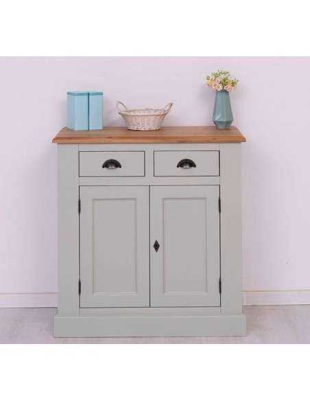 Credenza country colorata o rustica con doppia anta e due cassetti H93cm MS70B