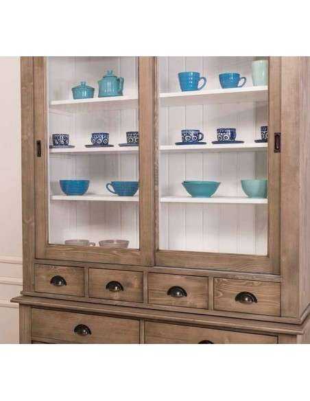 Credenza ante scorrevoli e cassetti provenzale colorata MS172