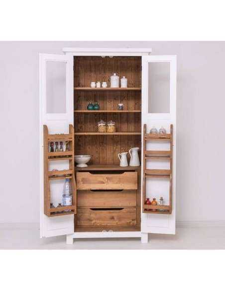 Dispensa cucina country colorata con porta oggetti MS706