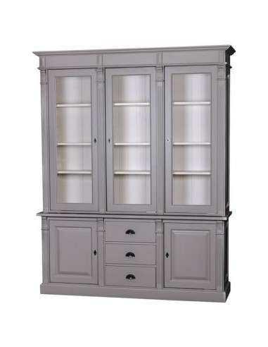 Credenza libreria country due corpi ante e cassetti colorata o rustica MS56B+297S