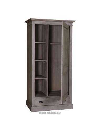 Armadio legno colorato anta singola e cassetto MS293