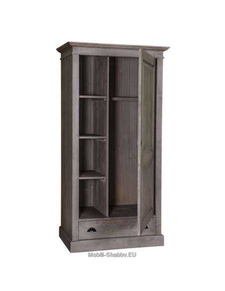 Armadio legno colorato anta singola e cassetto MS293