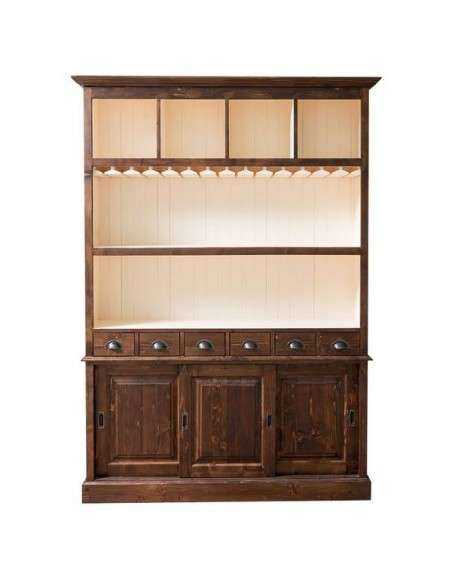 credenza porta bicchieri e bottiglie legno MS2364