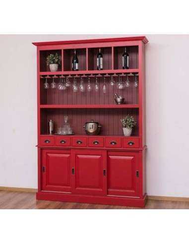 credenza porta bicchieri e bottiglie legno MS2364