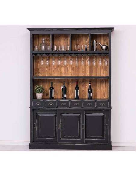 credenza porta bicchieri e bottiglie legno MS2364