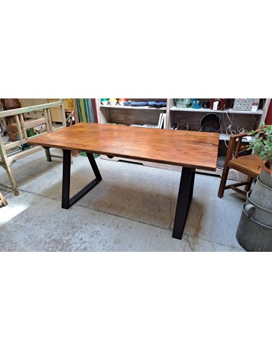 Tavolo industrial legno massello 160x80cm