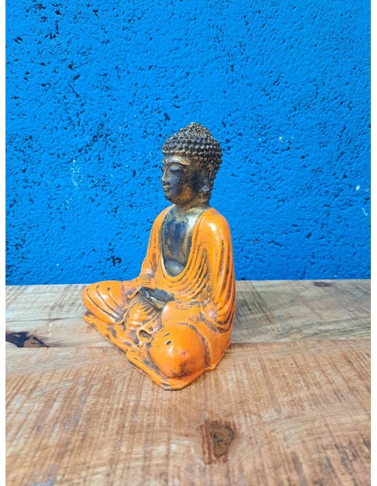Statua Buddha Pekong Colore Arancio/Bronzo H 15cm ALNWIK106 - Orissa Mobili  Coloniali