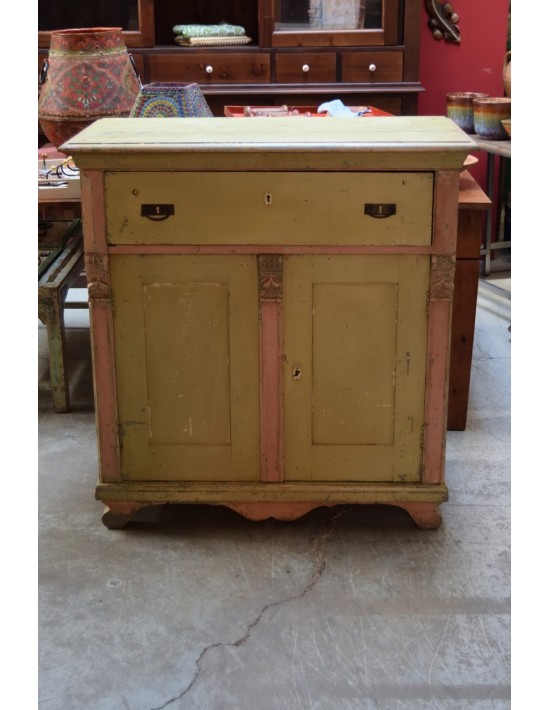 credenza bassa vintage verde/rosa