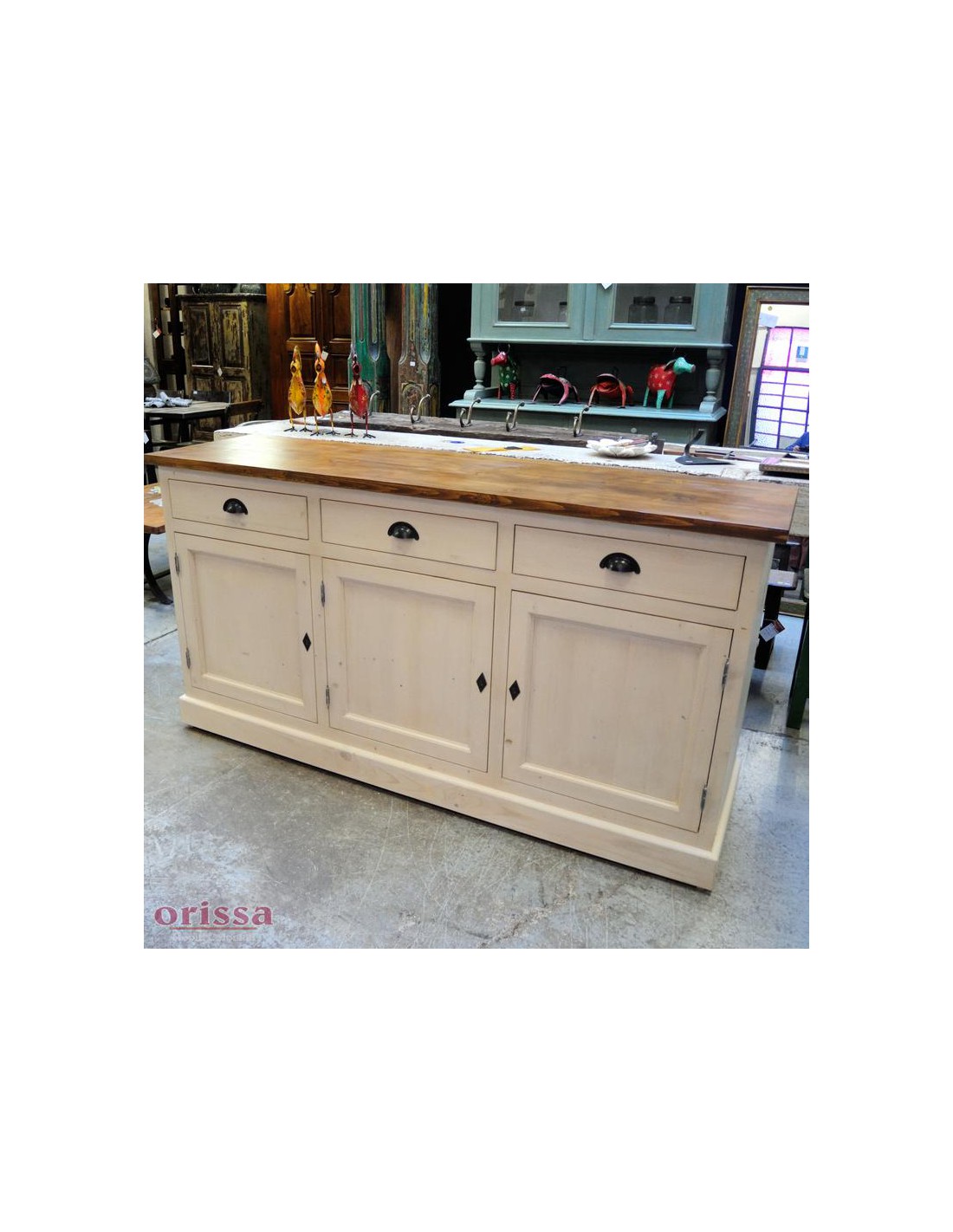 Credenza bassa legno sbiancato OMS403B Orissa Milano