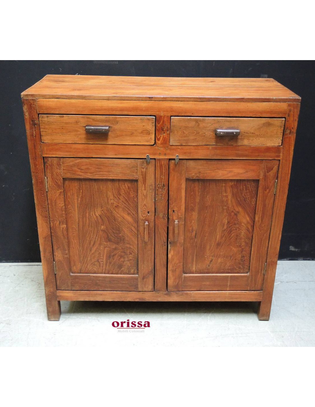 credenza bassa coloniale in legno di teak massello r097 Orissa Mobili