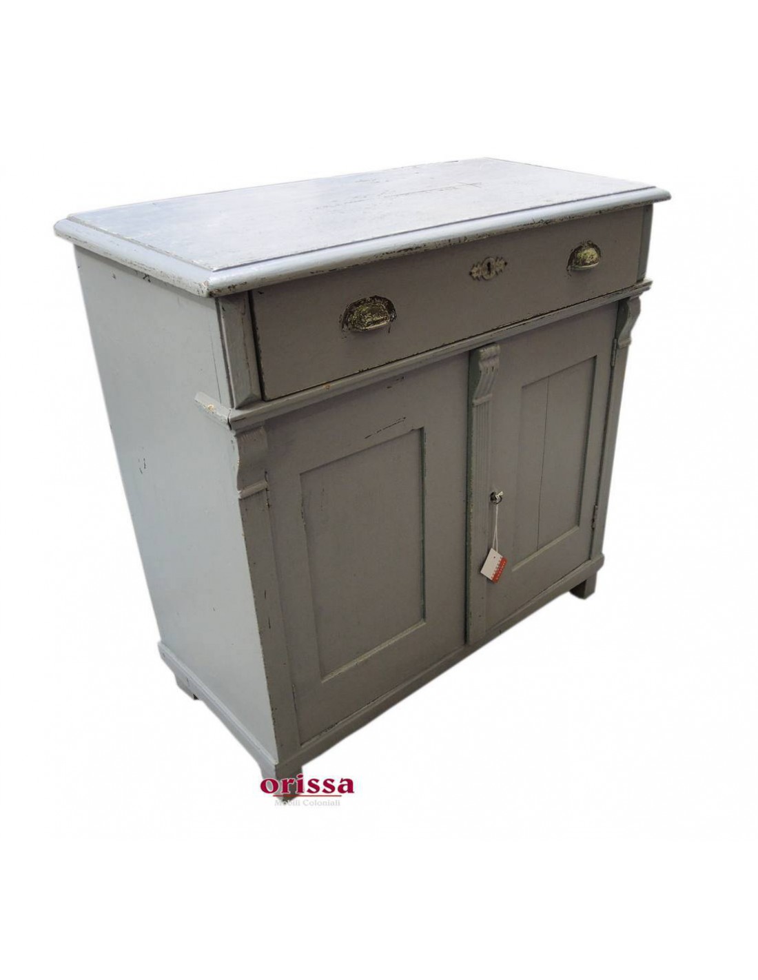 Credenza bassa vintage colore grigio UN098 Orissa Mobili Coloniali