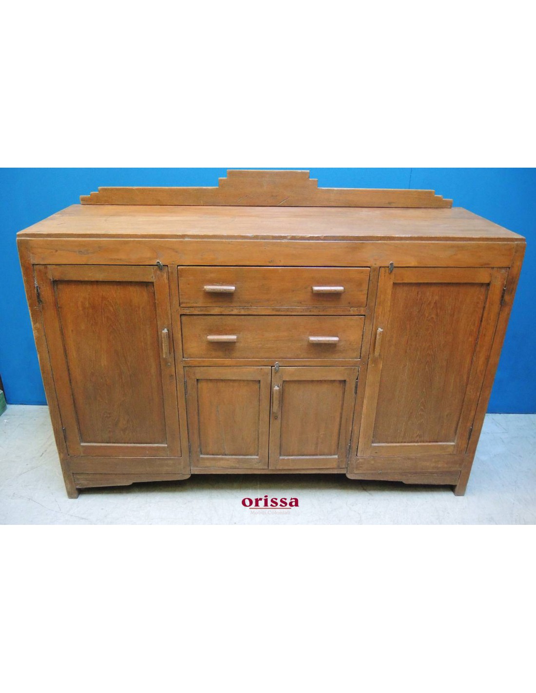 Credenze Basse credenza bassa legno massello shabby chic, colorata