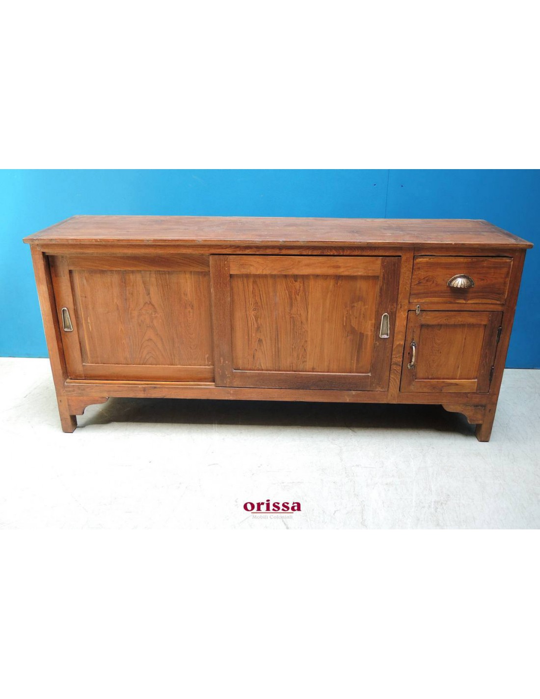 Credenza bassa coloniale con ante scorrevoli S2048 Orissa Mobili