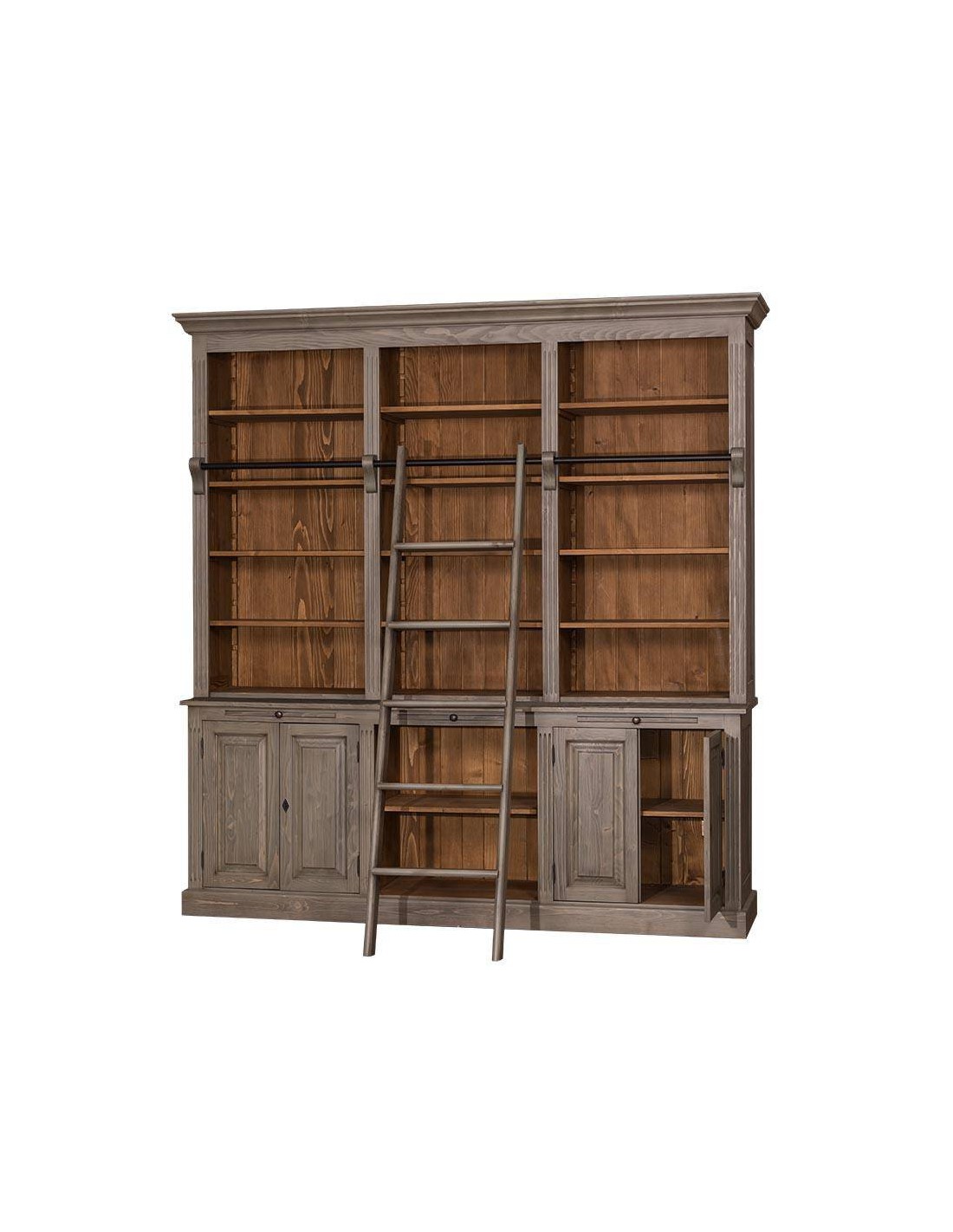 Libreria legno massello di pino colorata MS321 - Orissa Mobili Coloniali