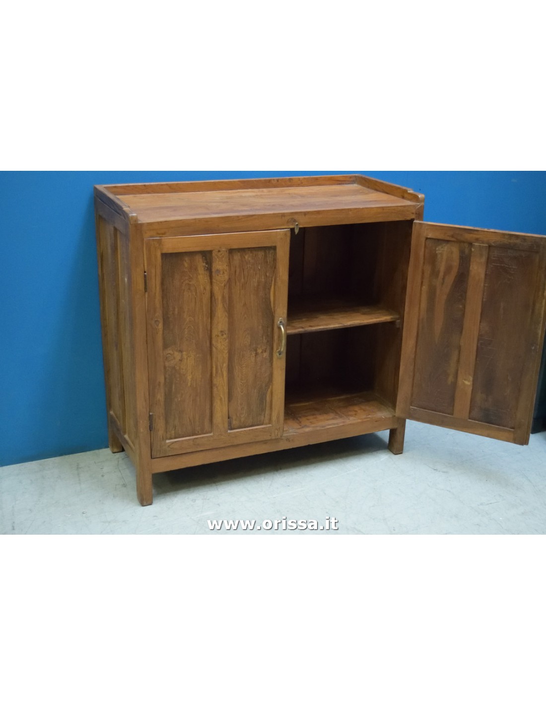 Credenza bassa in legno di teak epoca coloniale indiana TC058 Orissa