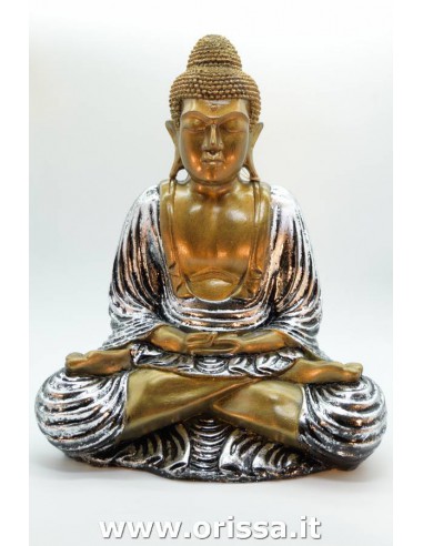 Statua Buddha IN RESINA ORO/ARGENTO H 50cm ALWIK078 - Orissa