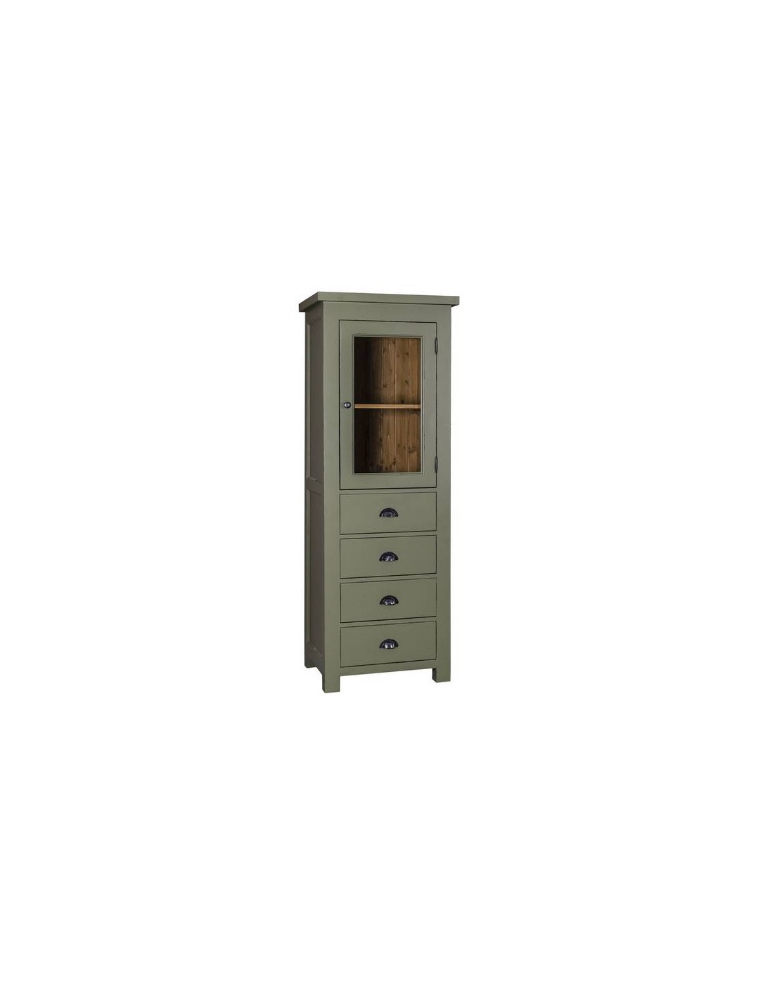 Modulo cassetti posate e dispensa per cucina country in legno massello  colorato MS702 - Orissa Mobili Coloniali